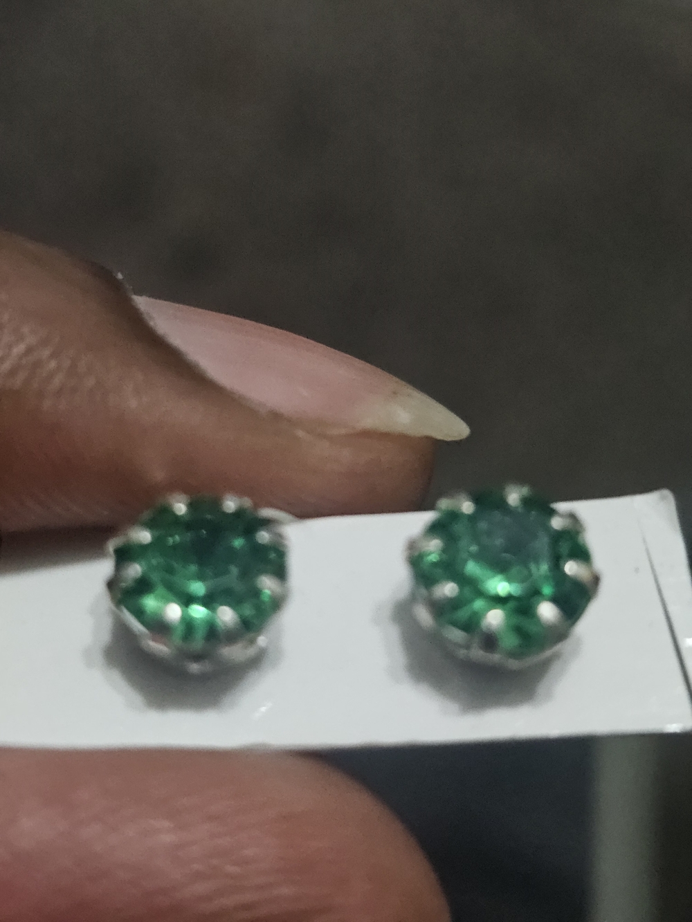 Emerald Green Round Stud Earrings - Women Jewelry